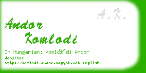 andor komlodi business card